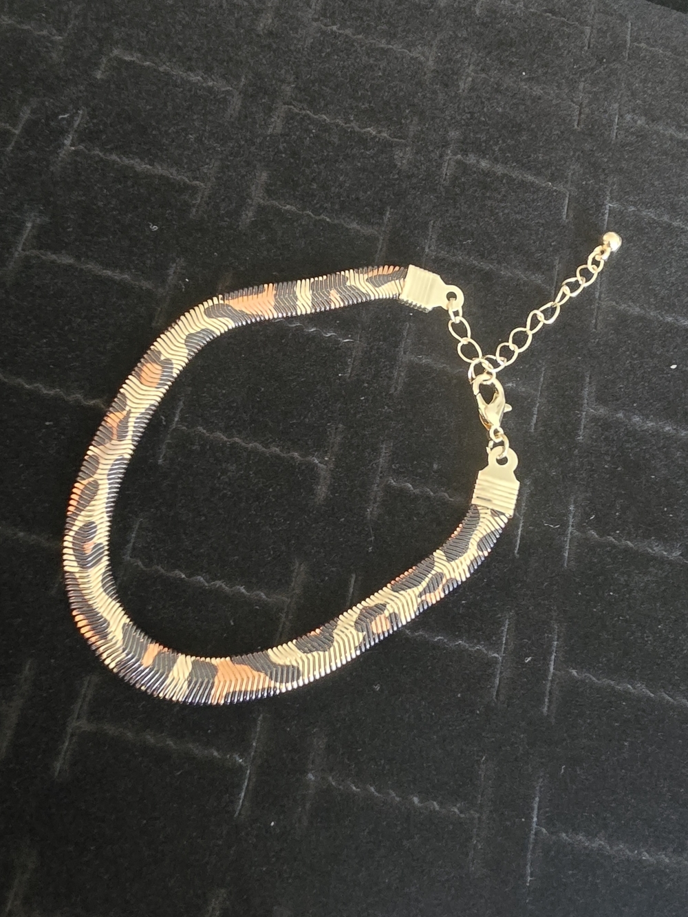 22kgp Dubai Jewelry Gold-Tone Leopard Print Chain Bracelet - Women Jewelry